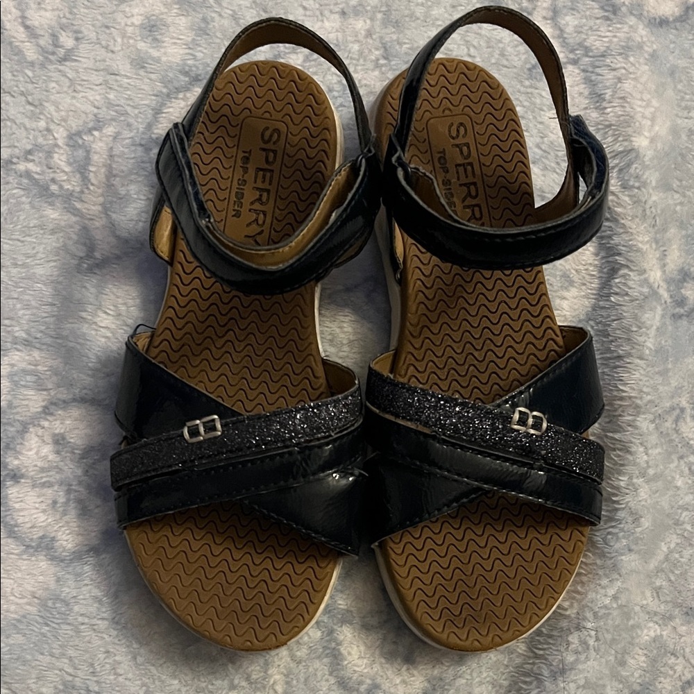 Sperry Women's Black Sandals with Glitter Straps